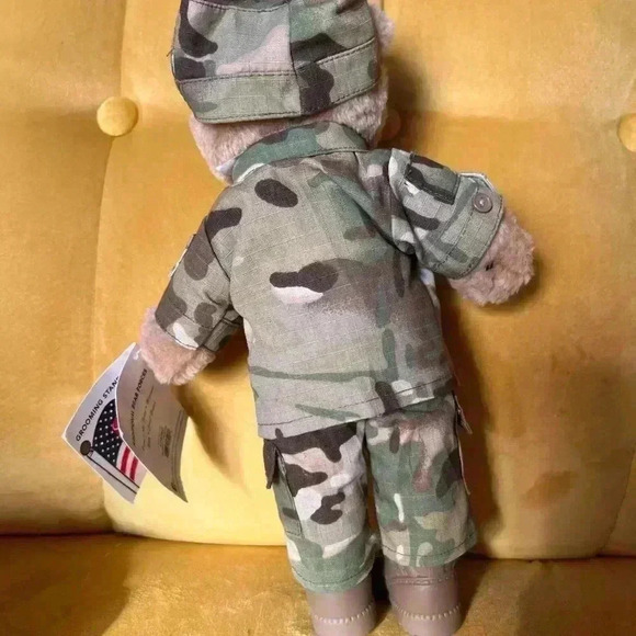 Vintage Bear Forces of America Green Camouflage 11" Plush Teddy 1989 Stuffed Toy - Picture 4 of 4